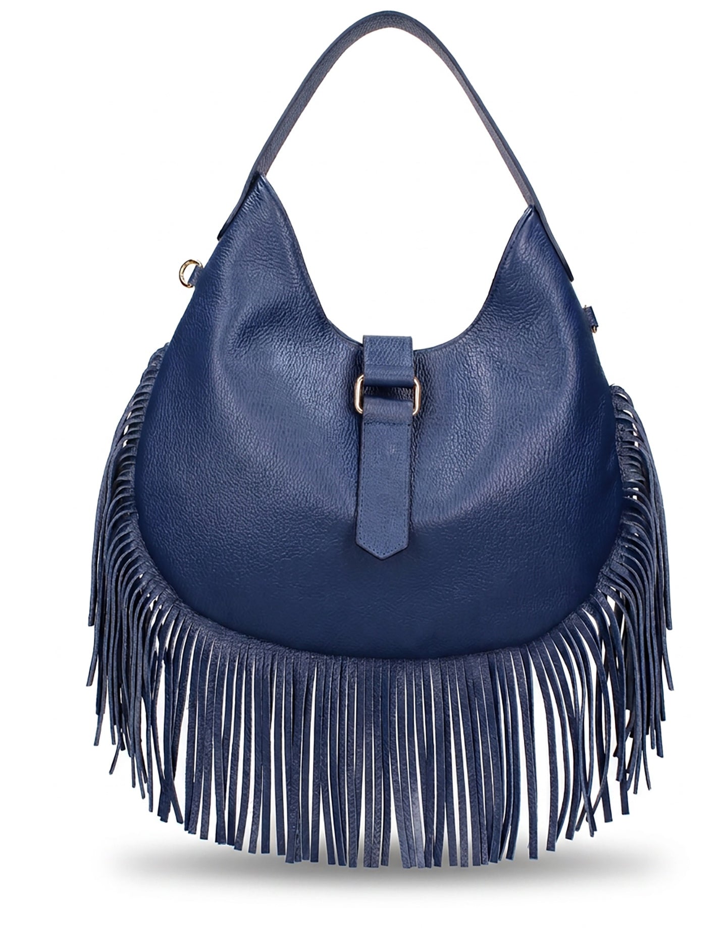 Borsa a Mano in Dollaro Leather Blu Jeans