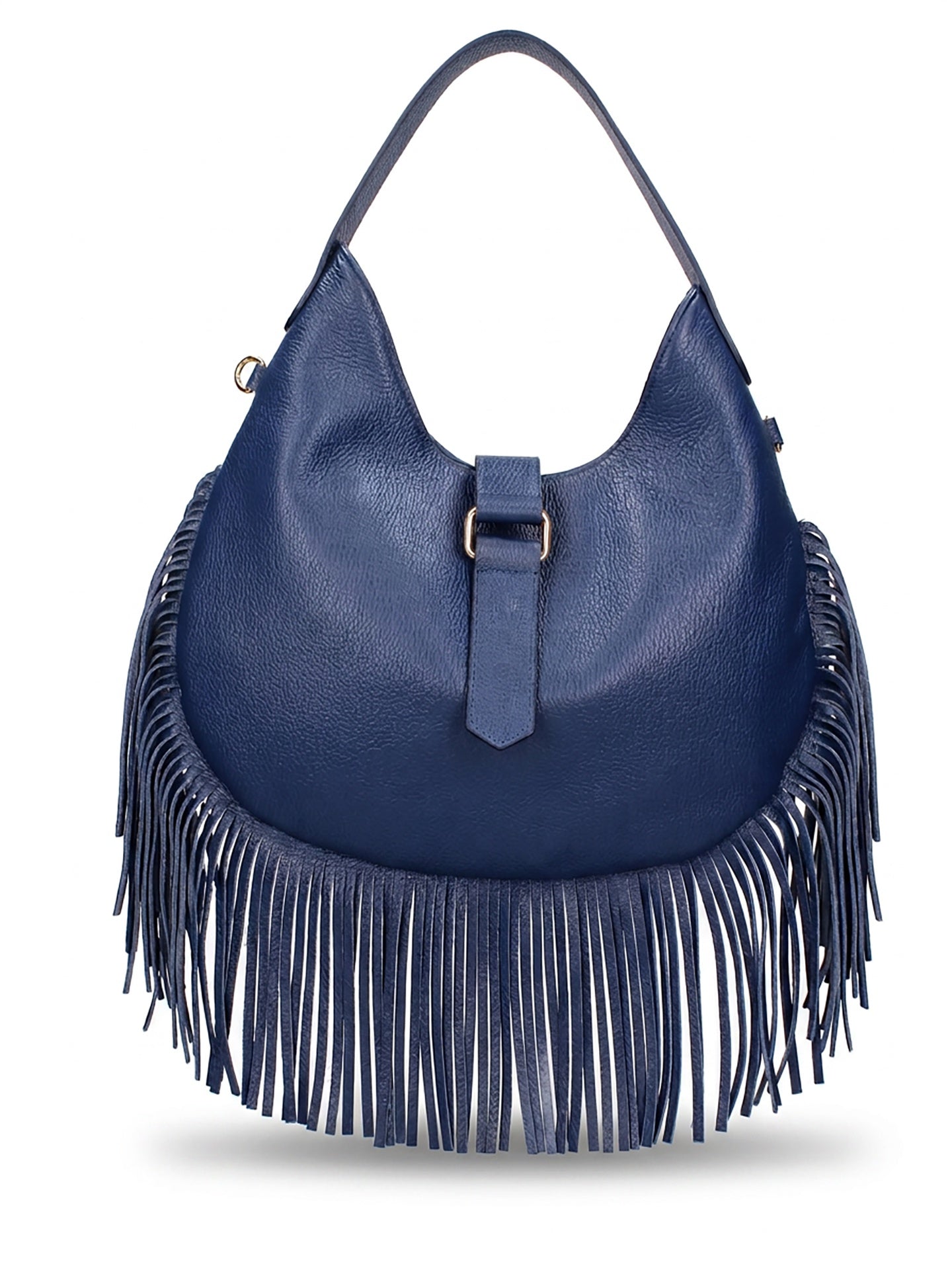 Borsa a Mano in Dollaro Leather Blu Jeans