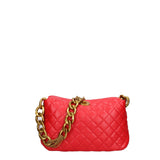 Borsa a Spalla in Pelle Vegana Rosso