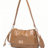 Borsa a Spalla in Pelle Vegana Marrone