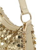Bolso de hombro de poliéster dorado
