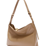 Taupe Leather Shoulder Bag