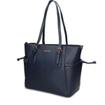 Borsa Shopper in Pelle Vegana Blu Pierre Cardin