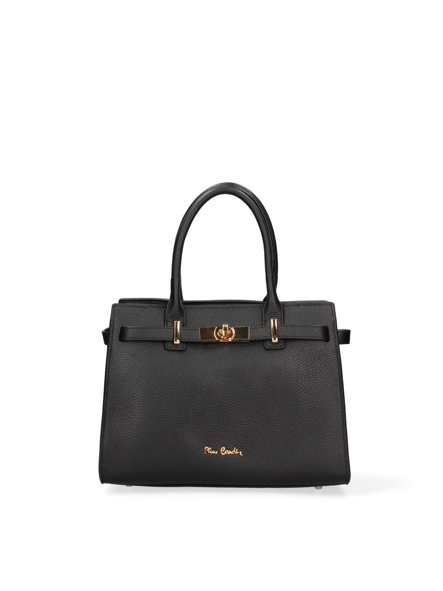 Borsa a Mano in Vera Pelle Nero Pierre Cardin