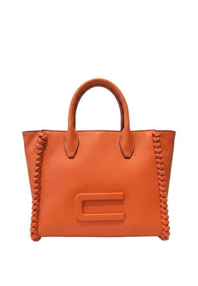 Borsa a mano in Pelle Vegana Arancione