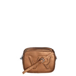 Borsa a Tracolla in Genuine Printed Suede Leather Bronzo
