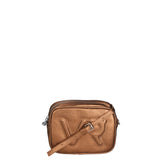 Borsa a Tracolla in Genuine Printed Suede Leather Bronzo