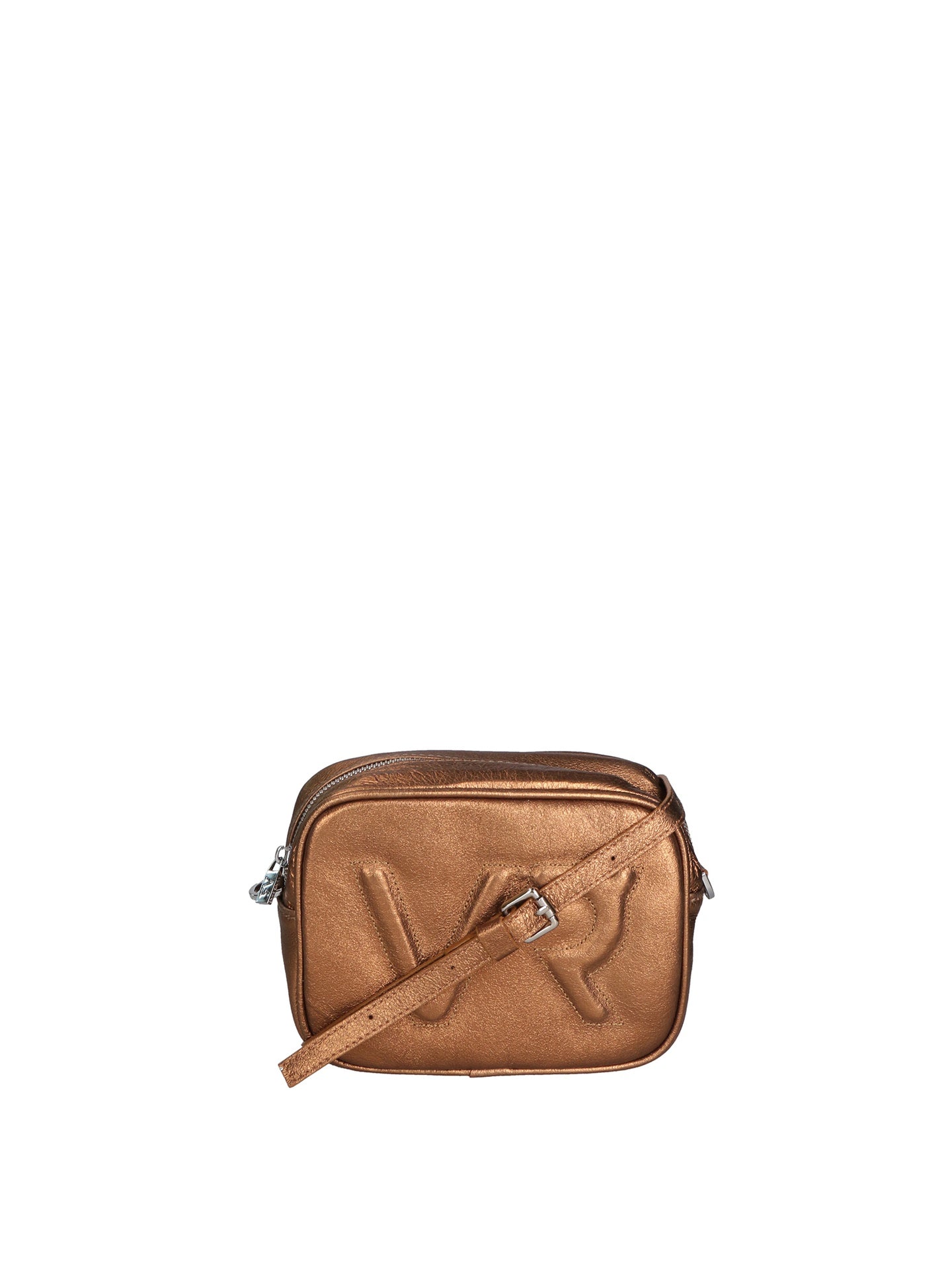 Borsa a Tracolla in Genuine Printed Suede Leather Bronzo