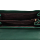 Dunkelgrüne Schultertasche aus veganem Leder