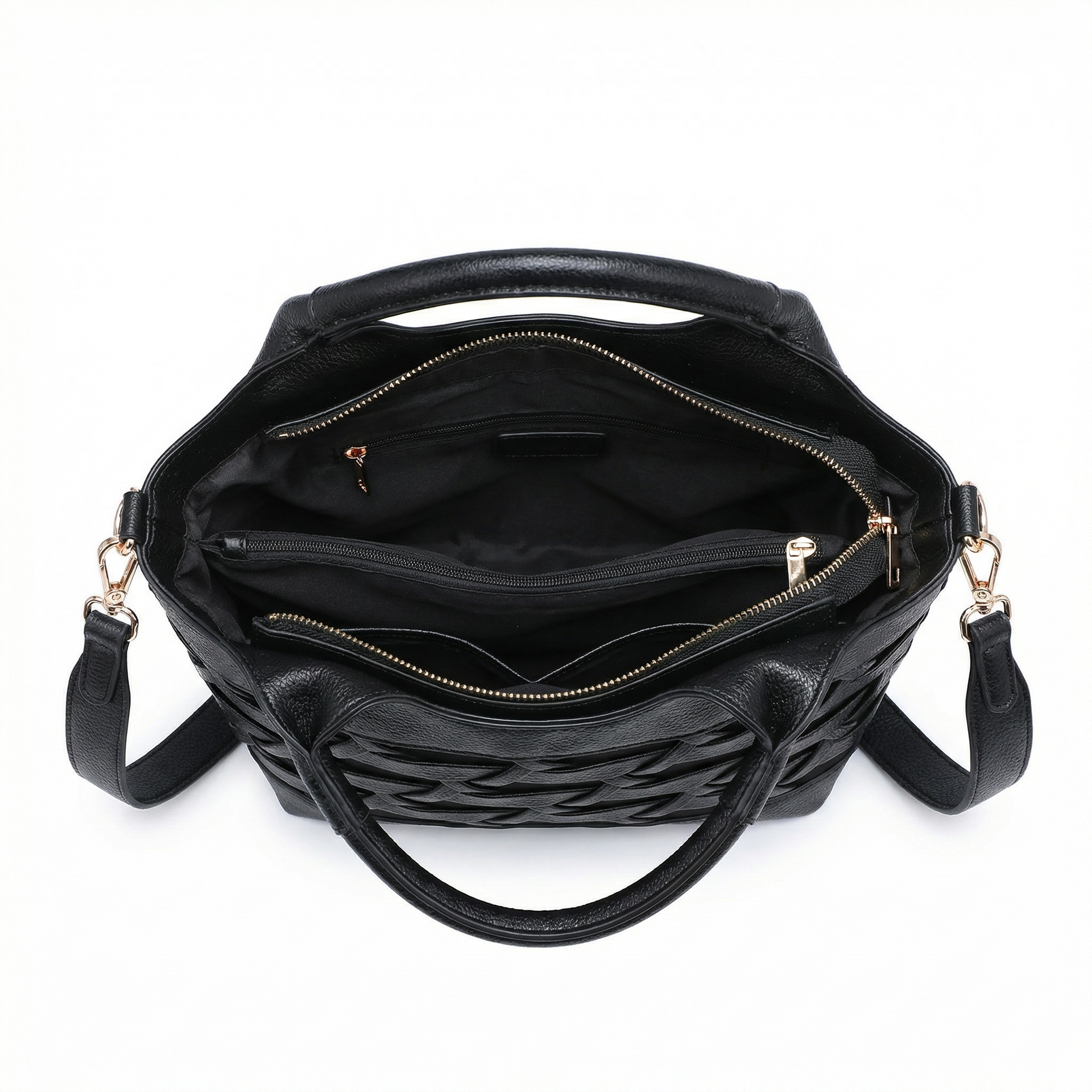 Borsa a Mano in Polyurethane Nero
