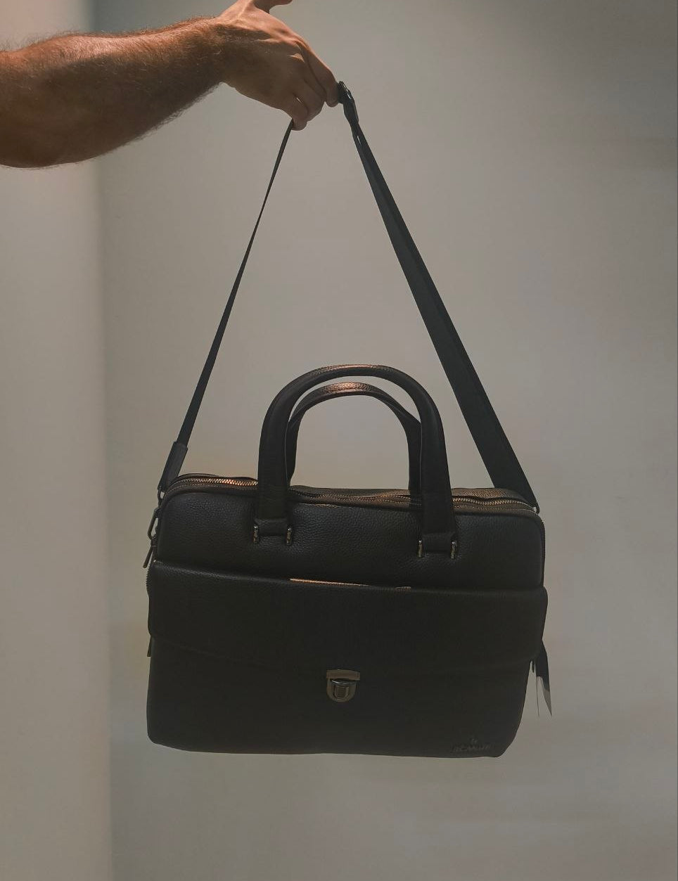 Borsa a Mano in Vera Pelle Nero