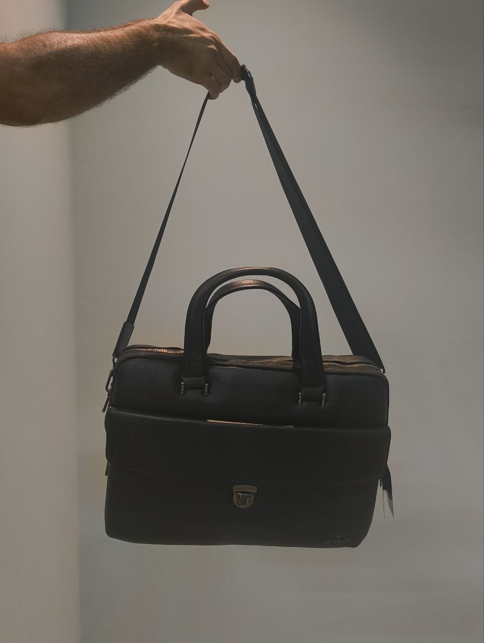 Borsa a Mano in Vera Pelle Nero