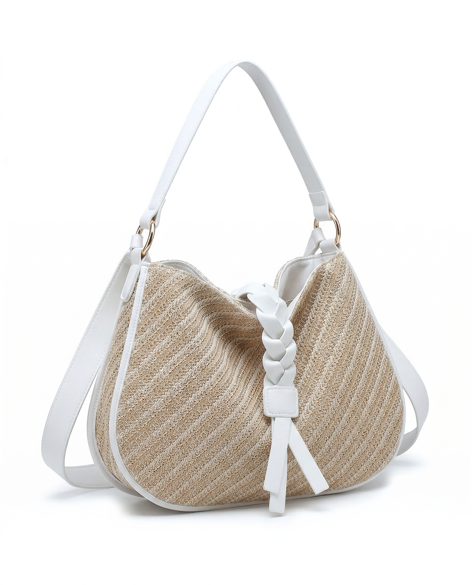 Borsa a Tracolla in Poliestere Bianco