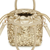 Borsa a Tracolla in Poliestere Oro