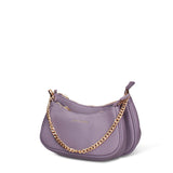 Lila Schultertasche aus veganem Leder