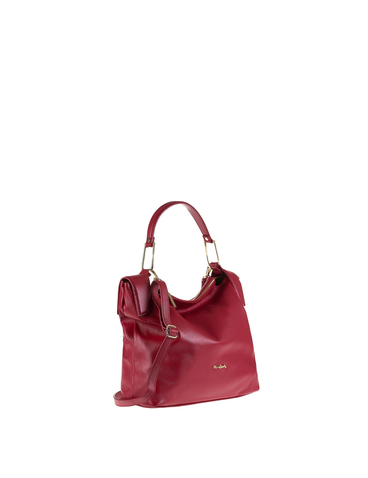 Borsa a Spalla in Vera Pelle Rubino