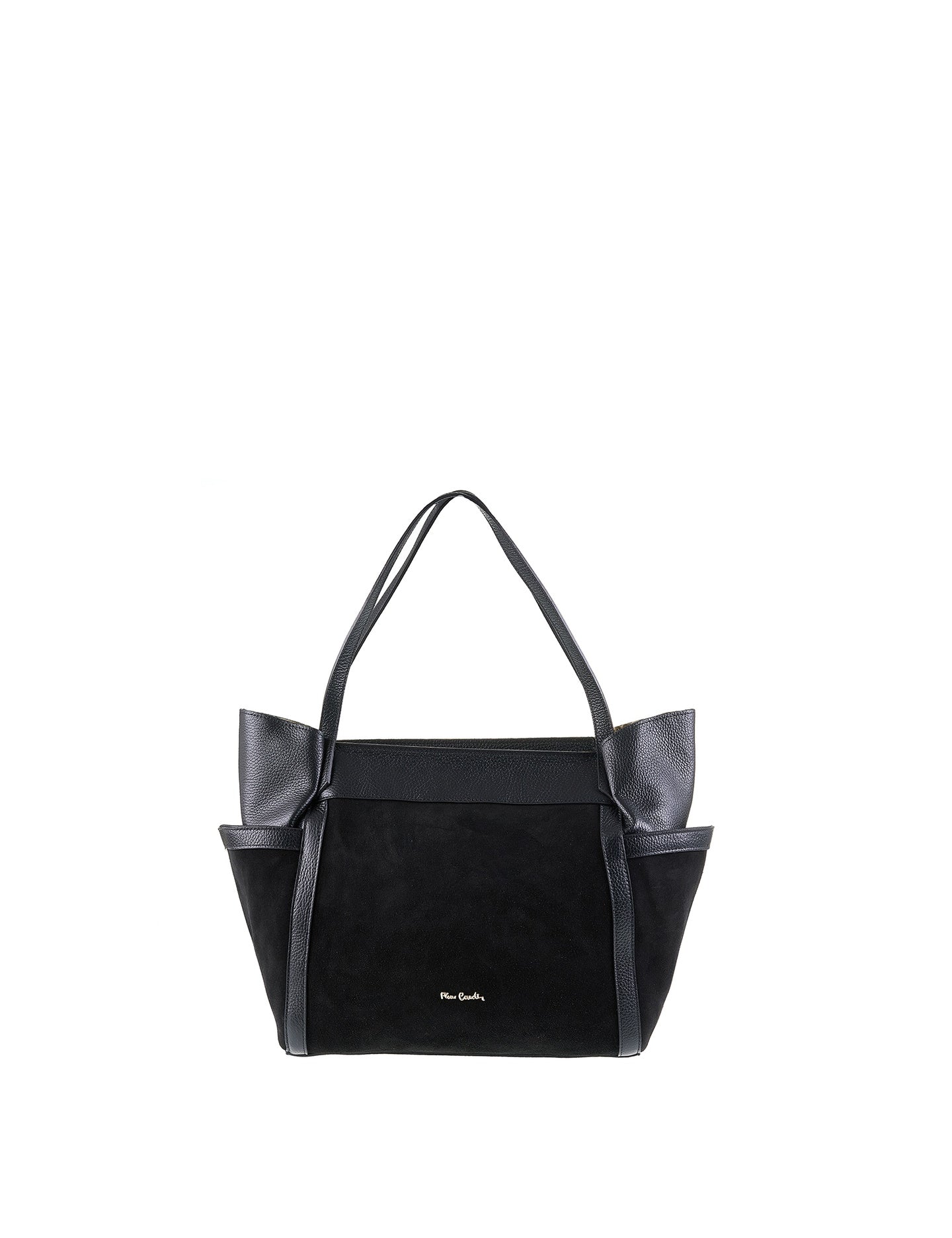 Borsa a Spalla in Vera Pelle Nero Pierre Cardin