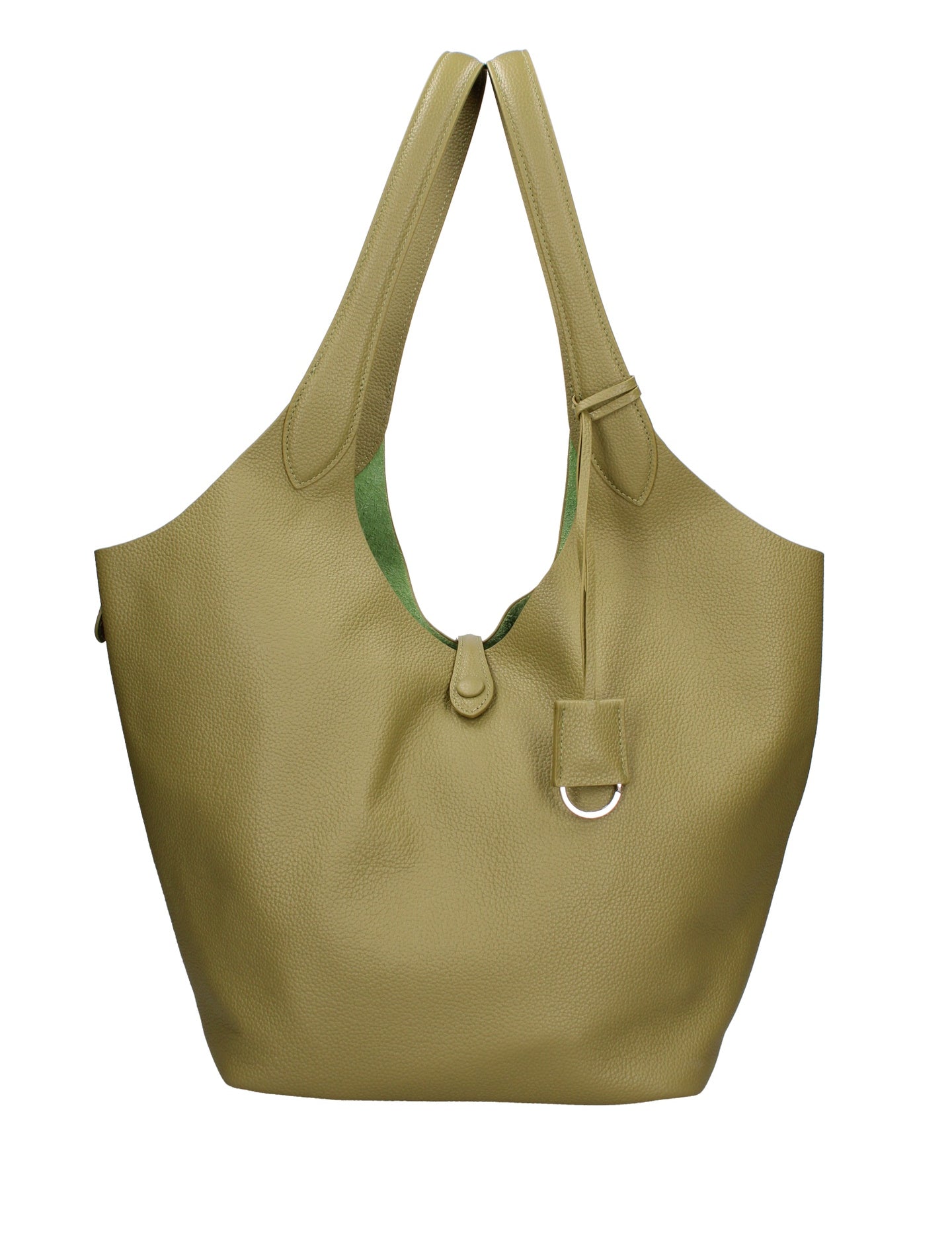 Borsa a Mano in Vera Pelle Verde Chiara Ferretti