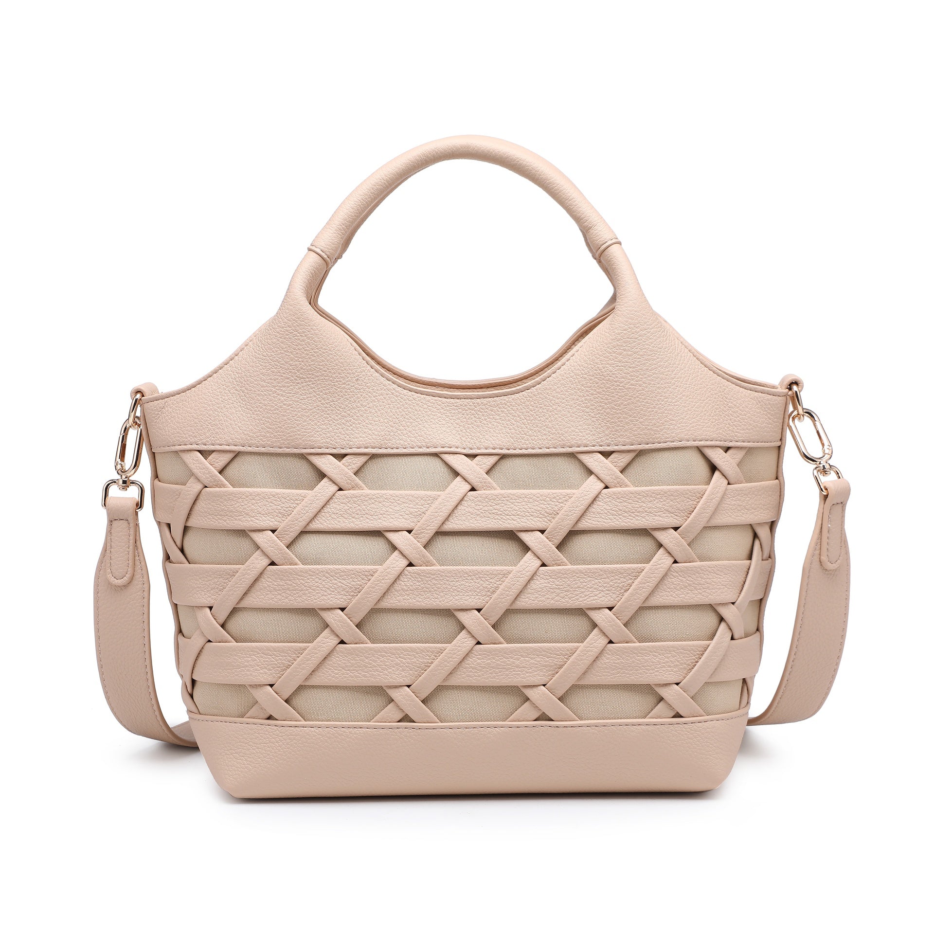 Borsa a Mano in Polyurethane Beige Scuro