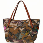 Borsa a Mano in Pelle Vegana Verde Militare