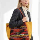 Borsa a Mano in Pelle Vegana Giallo