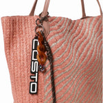 Borsa a Mano in Pelle Vegana Rosa