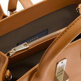 Tobacco Palmellato Leather Handbag