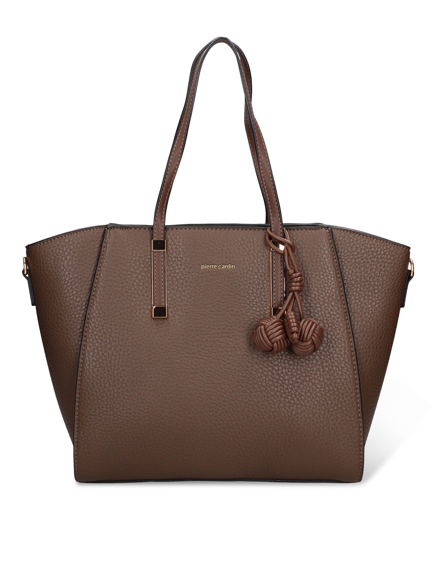 Borsa a Mano in Pelle Vegana Taupe Pierre Cardin
