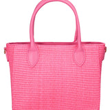 Fuchsiafarbene Handtasche aus veganem Leder