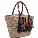 Borsa Shopper in Rattan Nero