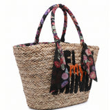 Borsa Shopper in Rattan Nero