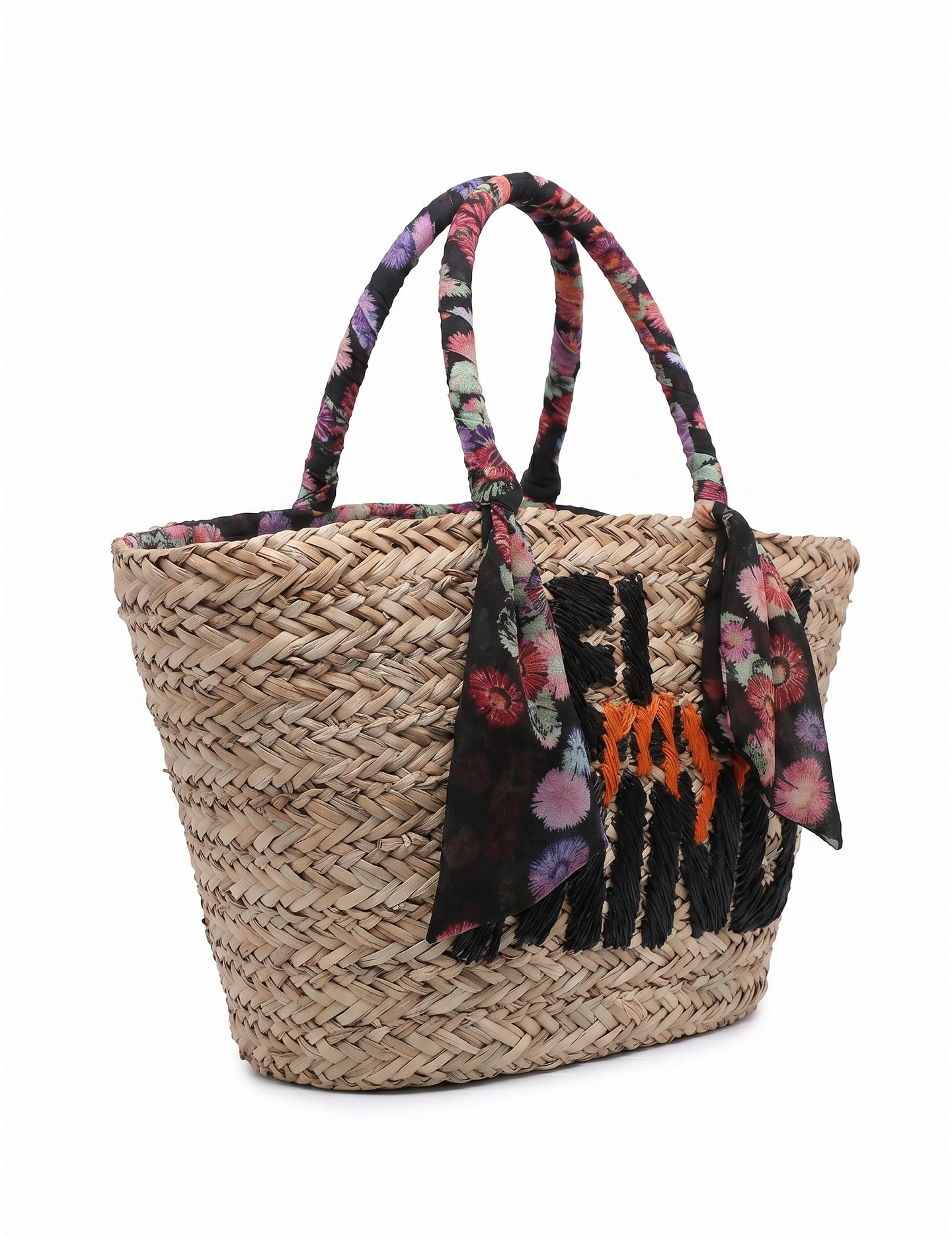 Borsa Shopper in Rattan Nero