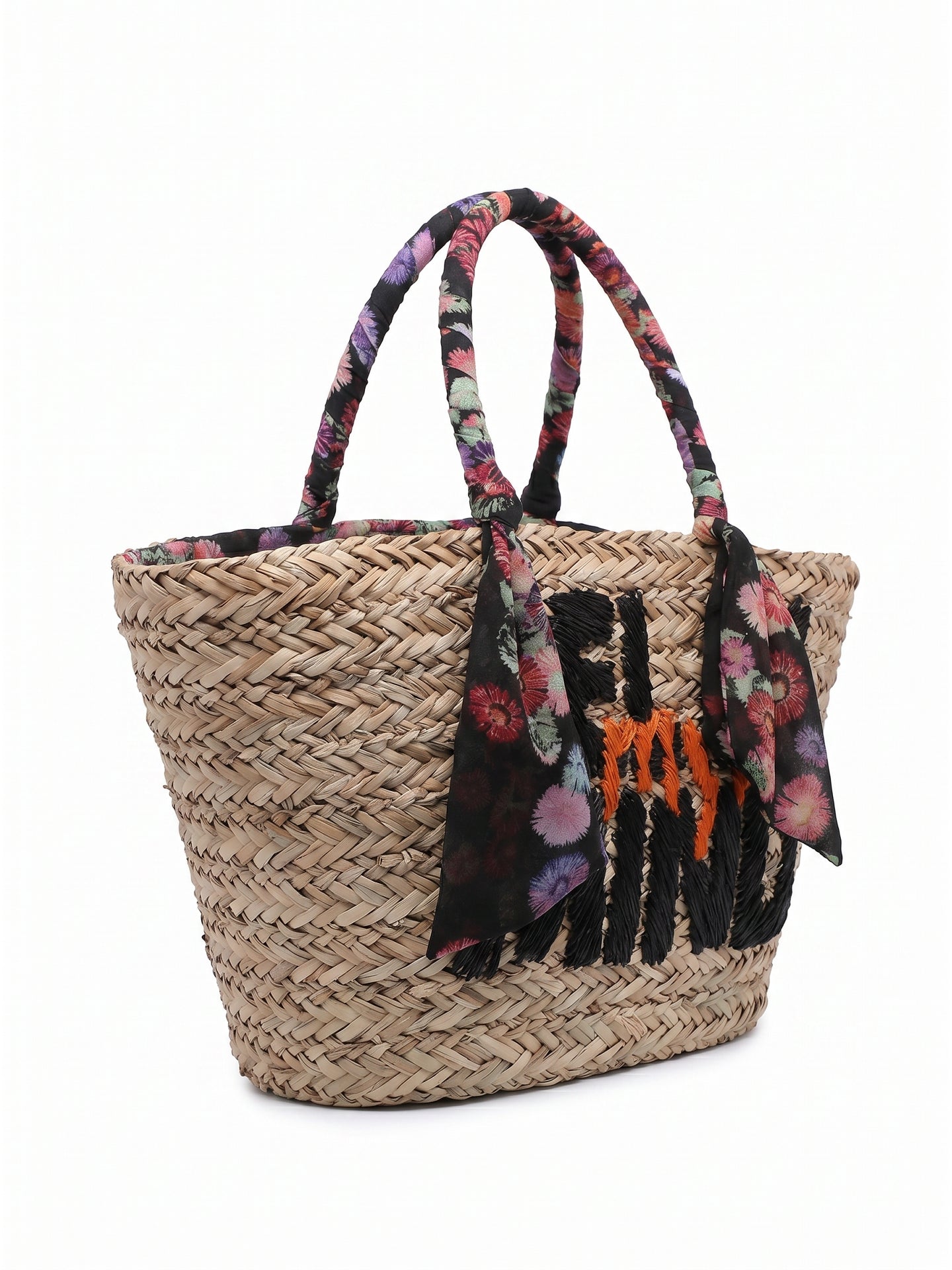 Borsa Shopper in Rattan Nero