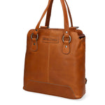 Borsa a Spalla Convertibile in Zaino in Vera Pelle Marrone