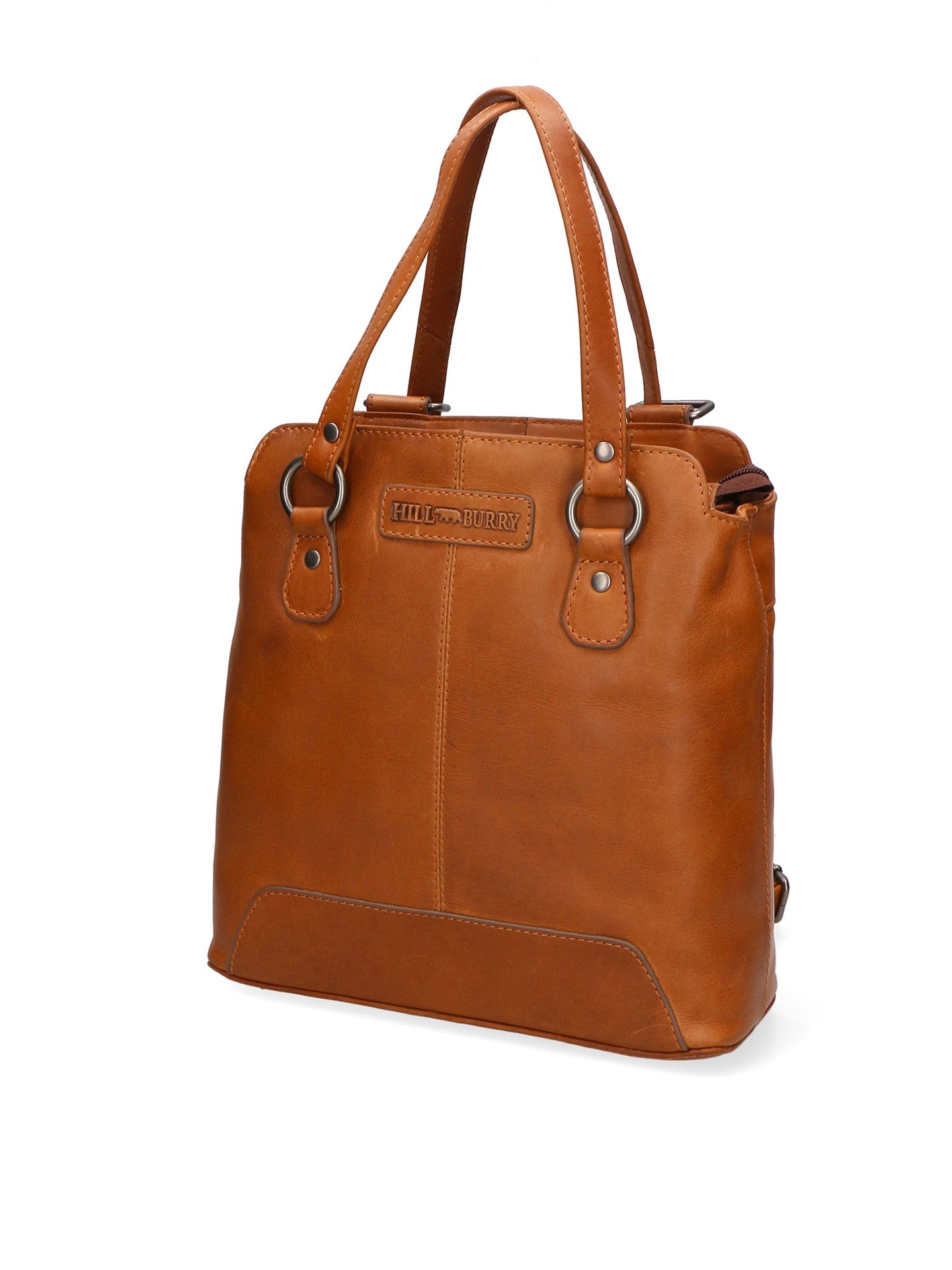 Borsa a Spalla Convertibile in Zaino in Vera Pelle Marrone