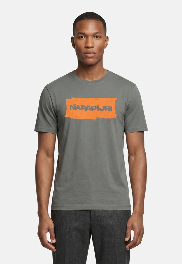 T-shirt in Cotone Verde Napapijri