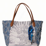 Borsa a Mano in Pelle Vegana Blu