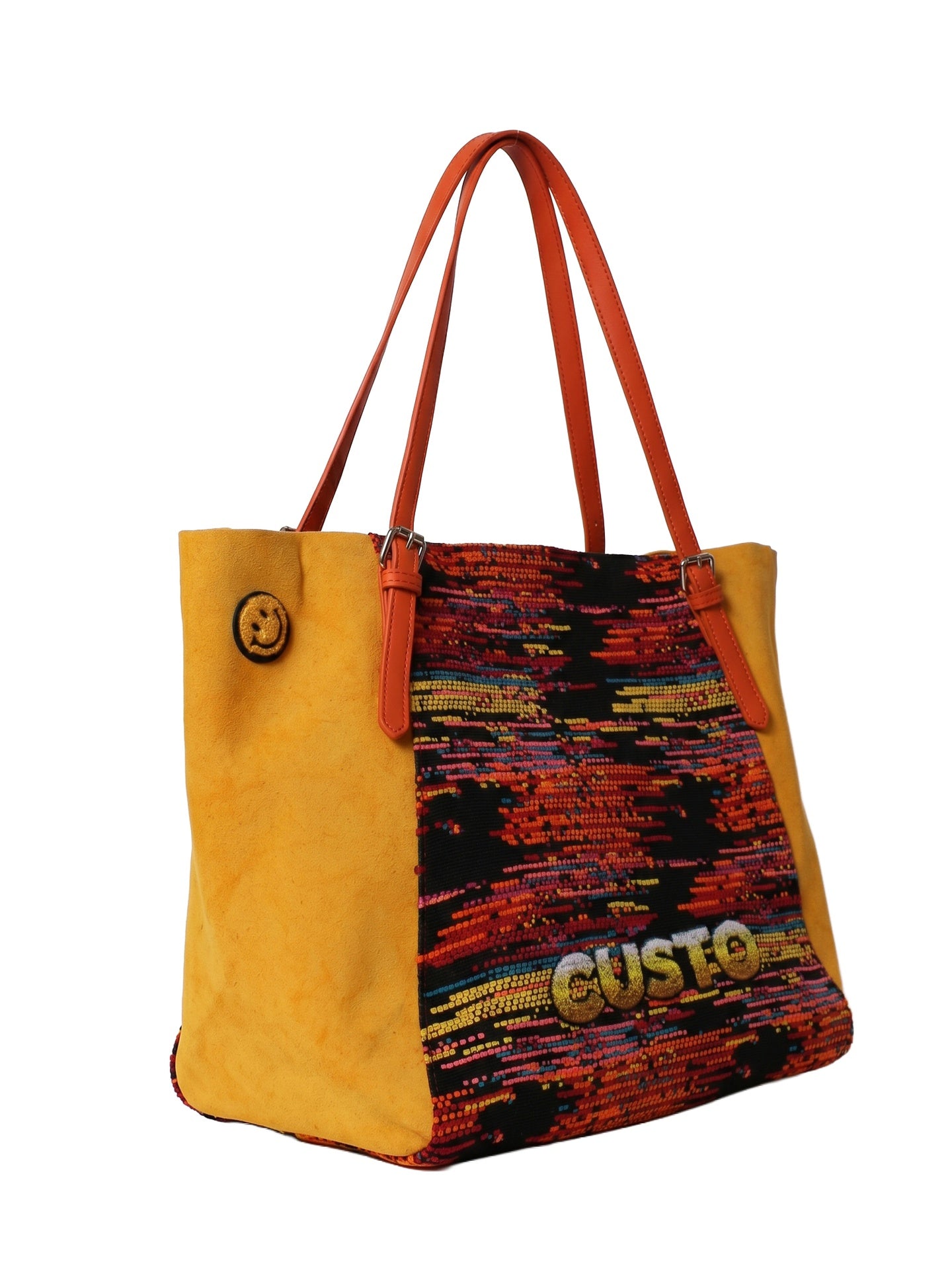 Borsa a Mano in Pelle Vegana Giallo