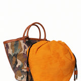 Borsa a Mano in Pelle Vegana Verde Militare