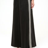 Pantaloni Donna in Cotone Nero e Panna