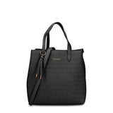 Bolso de mano de piel vegana negra