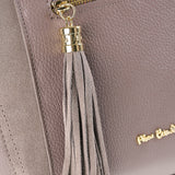 Borsa a Mano in Vera Pelle Taupe