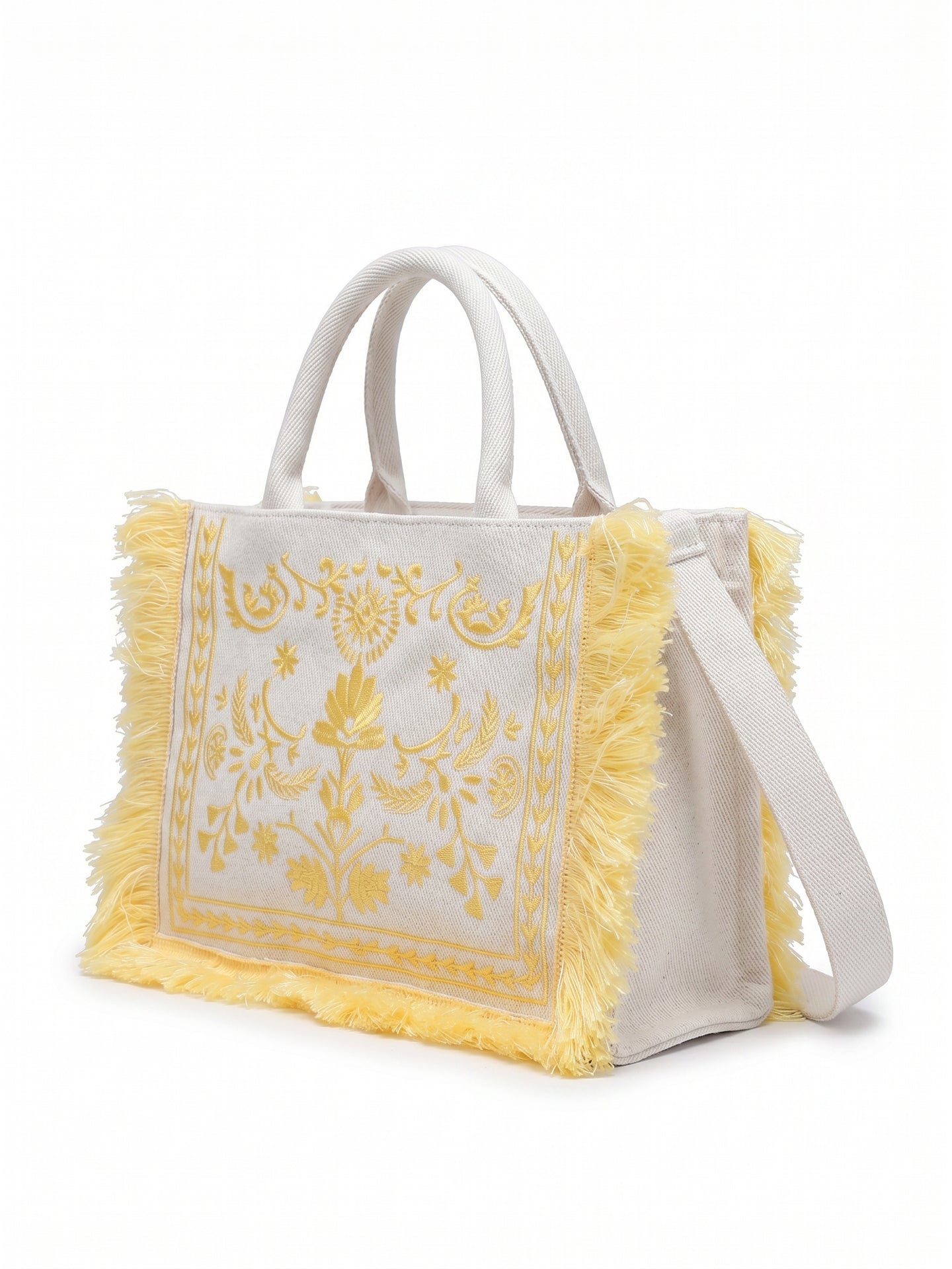 Borsa a Mano in Cotone Giallo