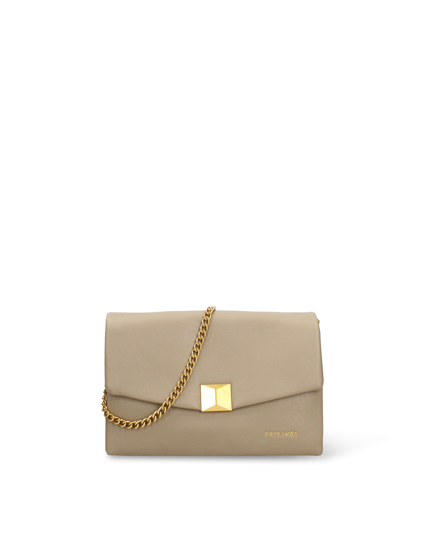 Borsa a Tracolla in Pelle Vegana Taupe Pierre Cardin