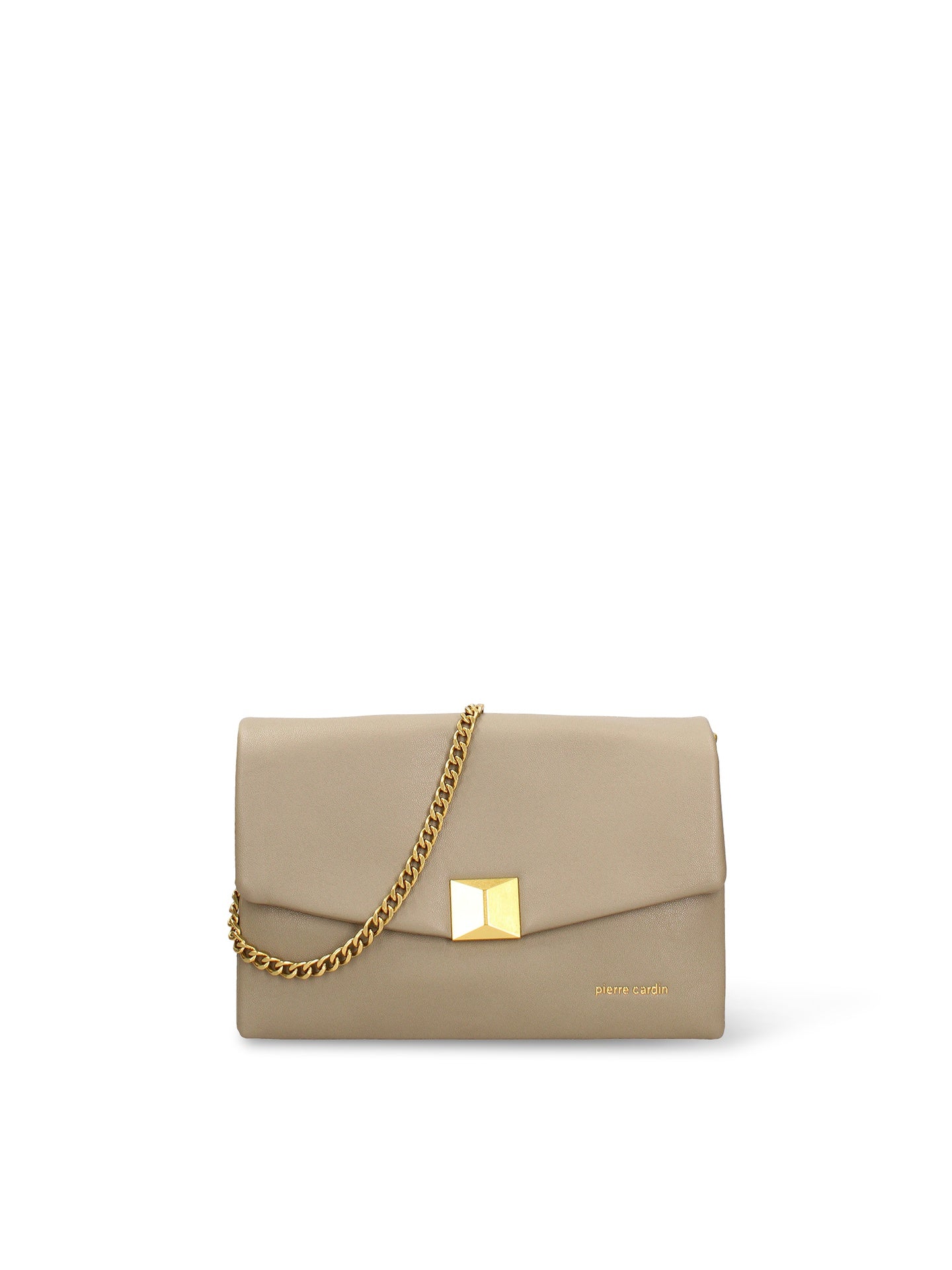 Borsa a Tracolla in Pelle Vegana Taupe Pierre Cardin