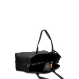 Bolso de mano de piel vegana negra