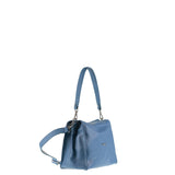 Borsa a Spalla in Vera Pelle Blu Jeans