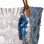 Borsa a Mano in Pelle Vegana Blu