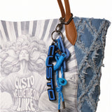 Borsa a Mano in Pelle Vegana Blu