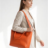 Borsa a Tracolla in Pelle Vegana Arancione